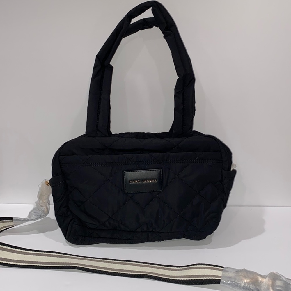 the Marc Jacobs® Quilted Nylon Small Weekender Bag Black w Crossbody Strap NWT